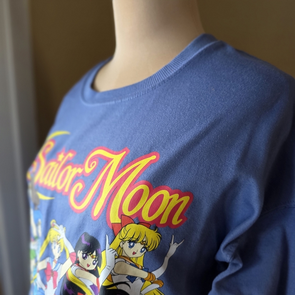 Sailor Moon Blue Crew Neck Sweatshirt - Size XS - Picture 3 of 6